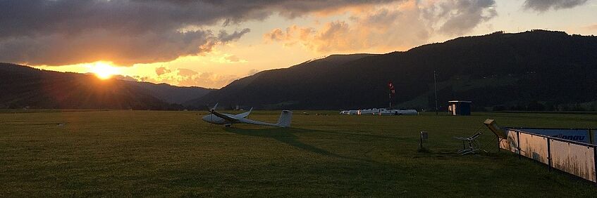 A glider at sunrise. 