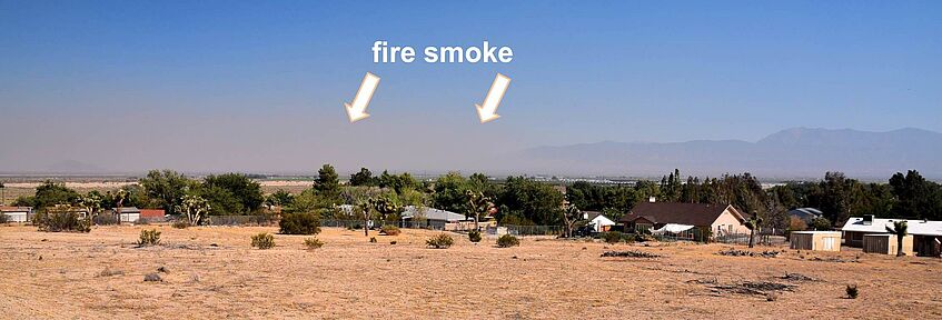 Smoke from wildfires over Palmdale