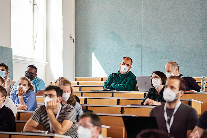 Students in the Boltzmann lecture hall.