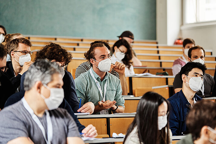 Students in the Boltzmann lecture hall.