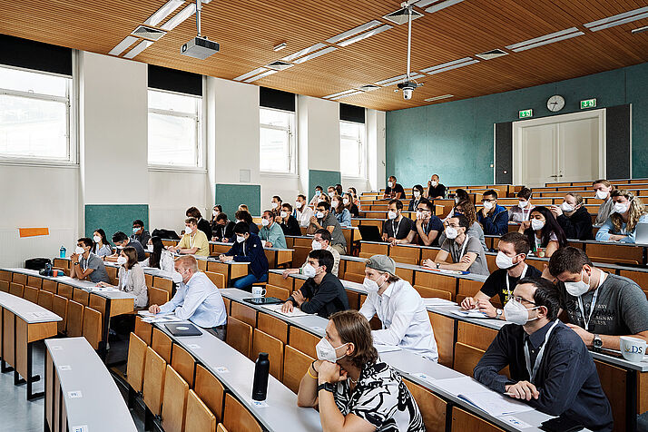 Students inside the Boltzmann lecture hall